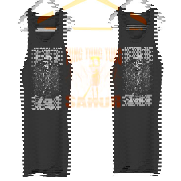 Tung Tung Tungahur 海賊版ブレインロットイタリアンブレインロットミーム タンクトップ