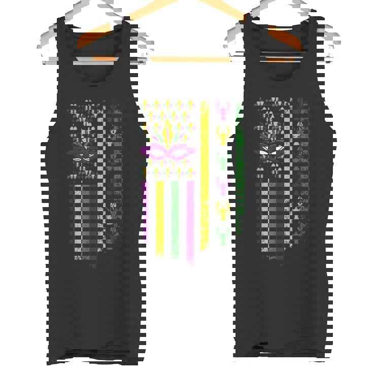 Us Flag Mardi Gras タンクトップ