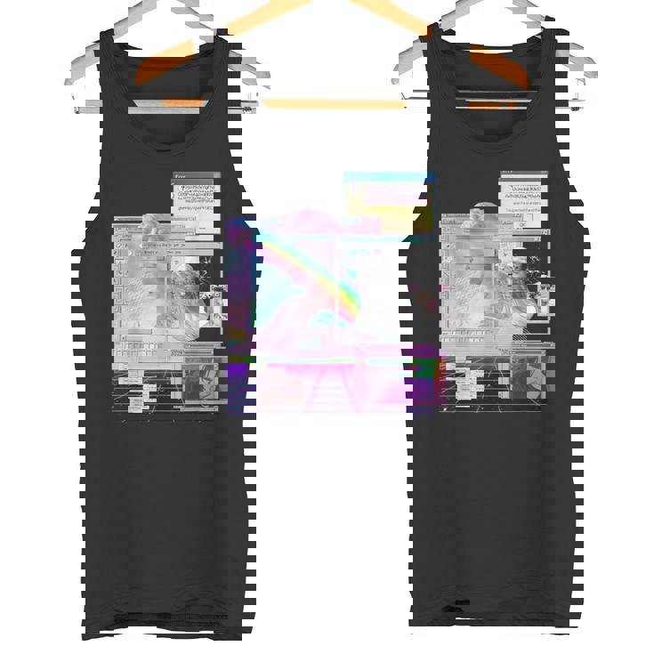 Vaporwave 美的pc トリッピーアート 90年代コンピューター タンクトップ