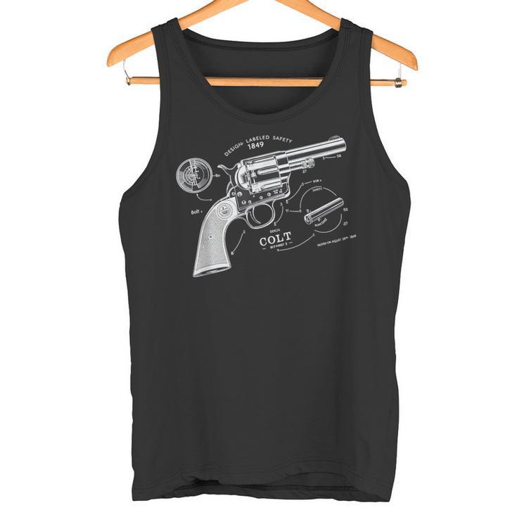 Vintage Patent Print 1839 Revolver Western Gun Camiseta sin mangas