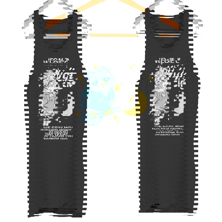 Willkommen Zur Nacht Arbeit Wo Jeder Tag Ein Monday Ist タンクトップ