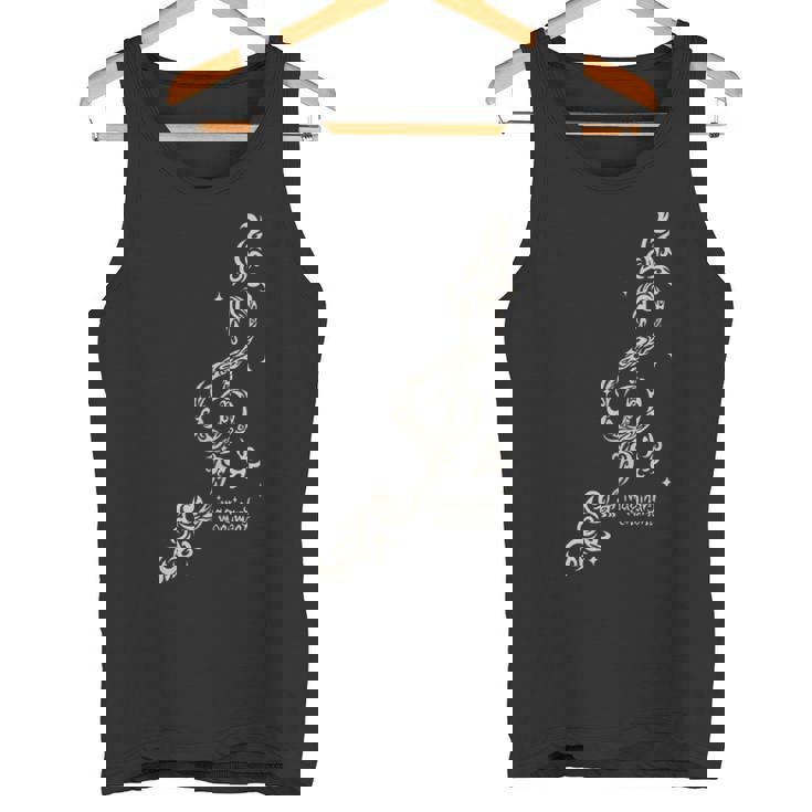 【ト音記号】音楽 ト音記号 イラスト トライバル風 メンズ レディース キッズ お揃いコーデ 丸襟 タンクトップ