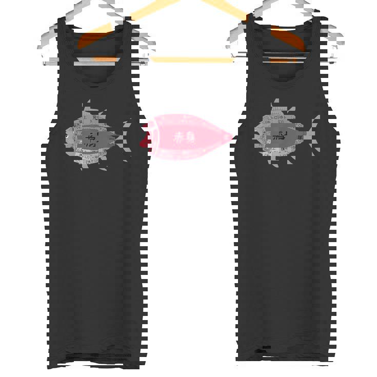 【マグロ部位】肉の部位 鮪 魚 寿司 釣り 水産 漁師 鮨 まぐろ 定食 部位 おもしろ 面白い ネタ ウケ狙い タンクトップ