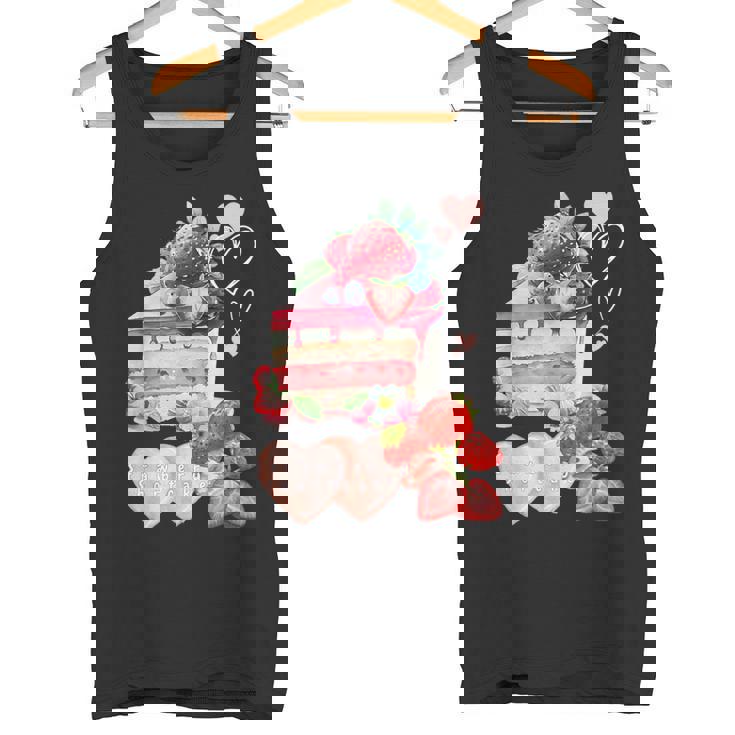 いちご ショートケーキ スイーツ デザート かわいい 春 お菓子、おしゃれ、パティシエ、ハート、カジュアル タンクトップ