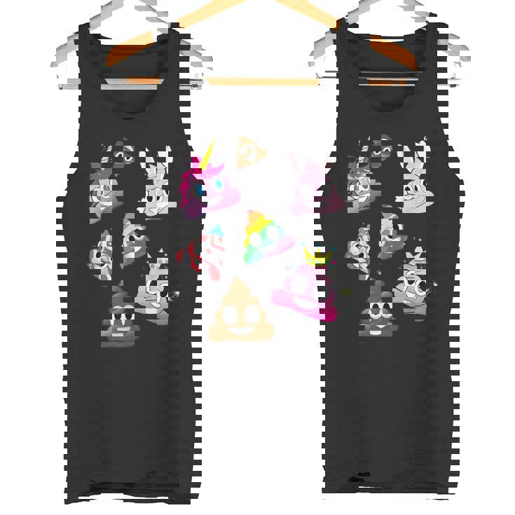うんこマーク愚かな楽しいワッキーユニコーンバニープリンセスレインボー タンクトップ
