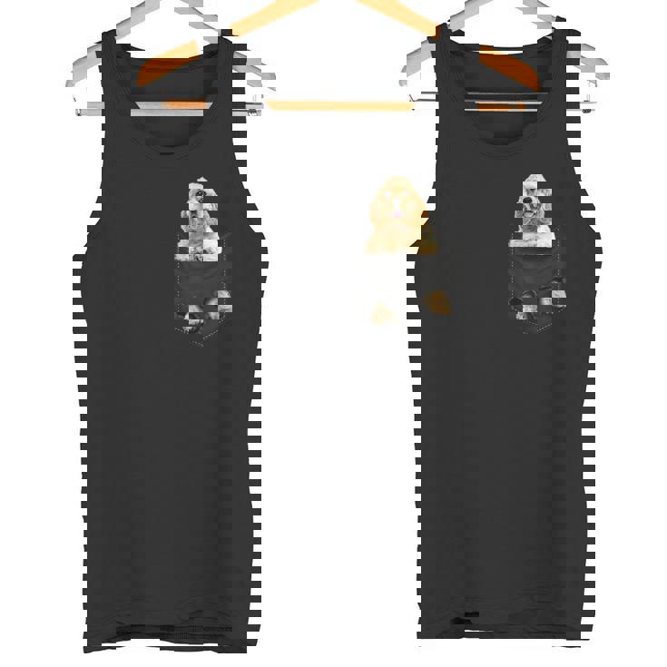 おかしなアメリカンコッカースパニエル ポケットに入った犬愛好家に タンクトップ