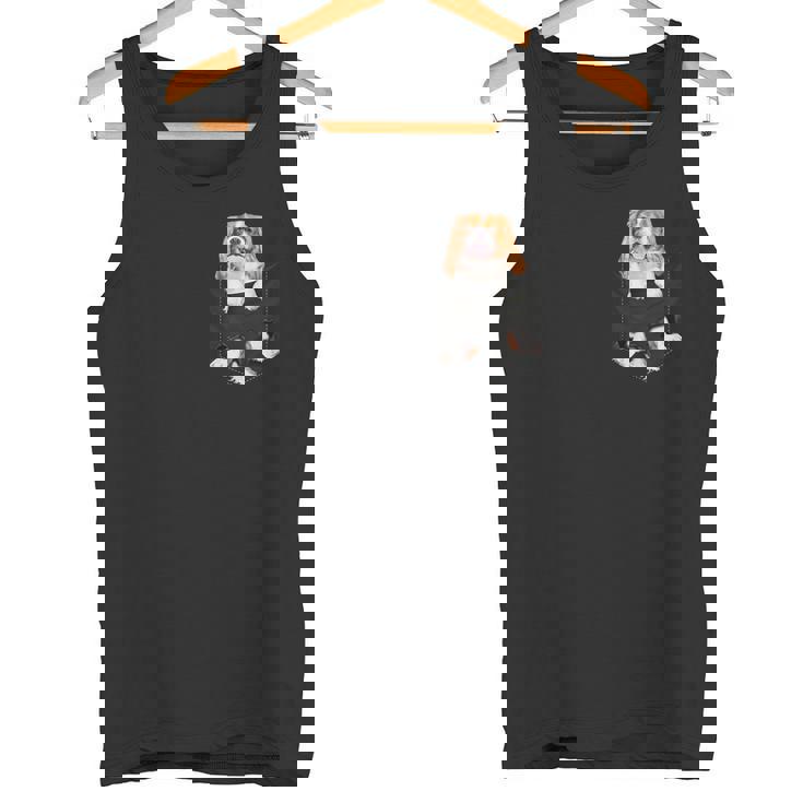 おかしなキャバリア王チャールズ・スパニエルがあなたのポケットに。 タンクトップ