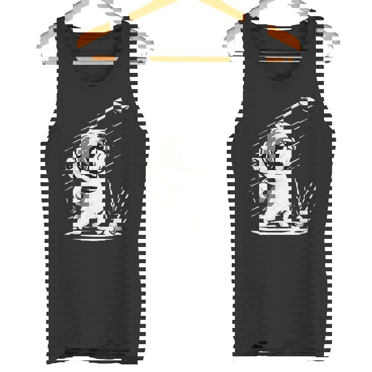 おもしろtシャツ シーズー ゴルフ 犬 子犬 メンズ 犬好きグッズ かわいい おもしろ 服 タンクトップ