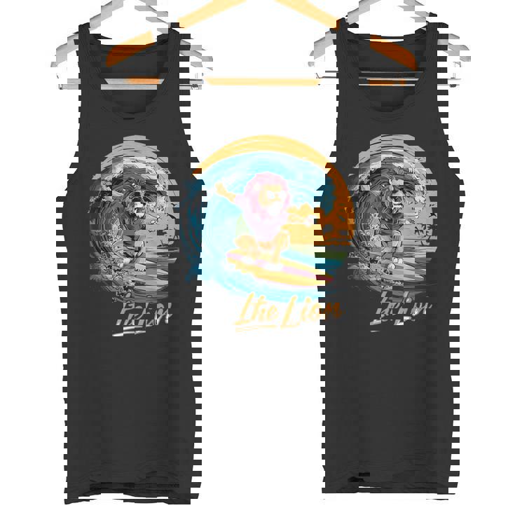 おもしろい ライオン サーフィン ライオン スポーツ サーファー 動物 恋人 夏 タンクトップ