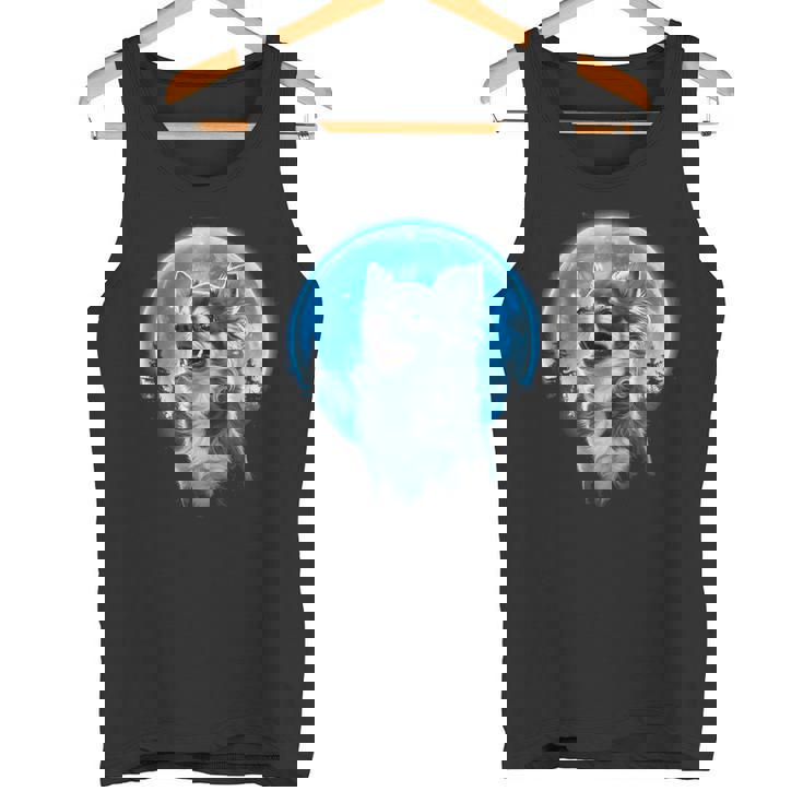 おもしろチワワ吠え月 チワワオーナー。 タンクトップ