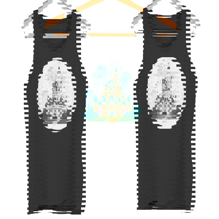 お城ファンのための花火のある素晴らしい魔法の王国 タンクトップ
