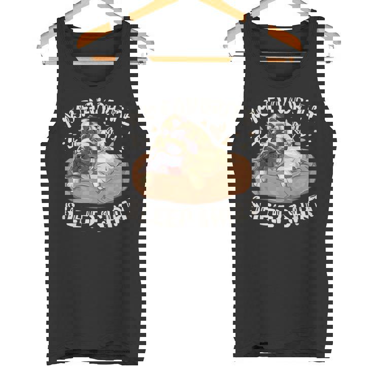 お気に入りのスリープ シャツ、パグ犬と子犬 タンクトップ