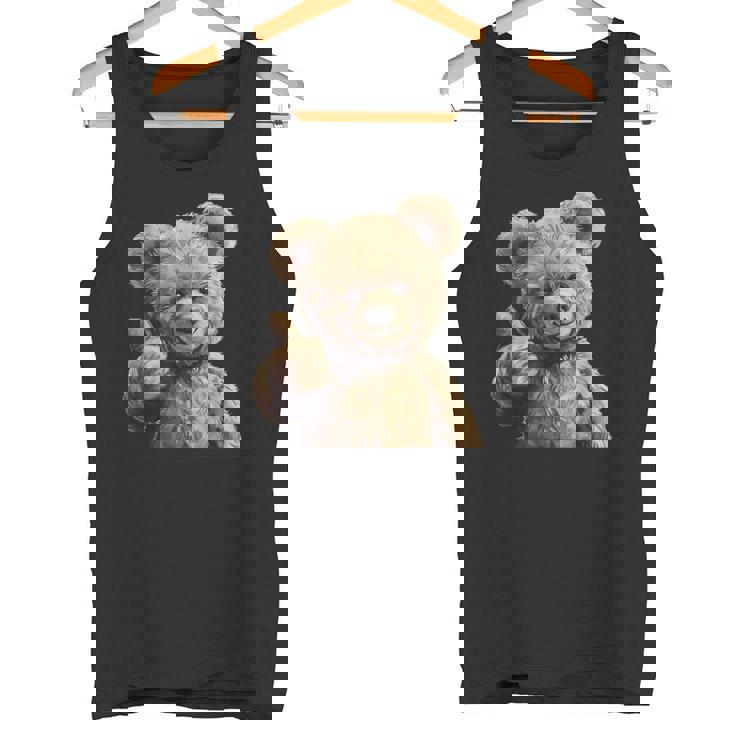 かっこいいテディベア 親指付き タンクトップ