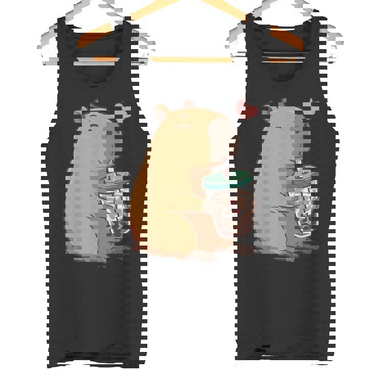 かわいい カピバラ ドリンク バブルティー カワイイ Capy Lover キッズ ガールズ タンクトップ