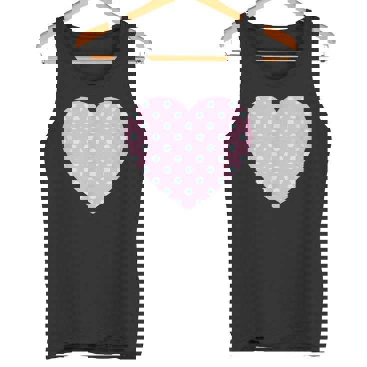 かわいい ライトブルー ピンク 水玉模様 ミニマリスト グラフィック タンクトップ