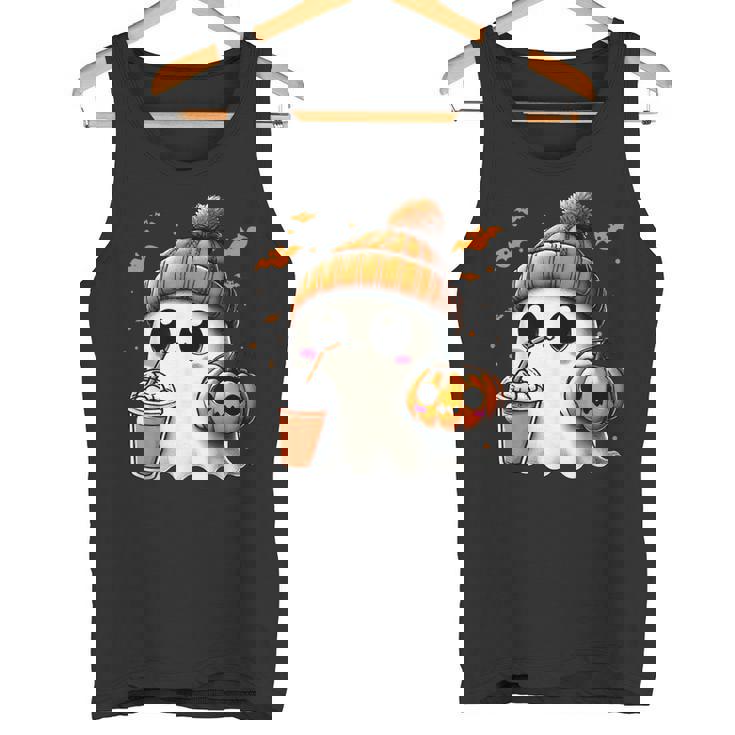 かわいいおばけを飲むかぼちゃスパイス ゴーストハロウィンコスチューム タンクトップ