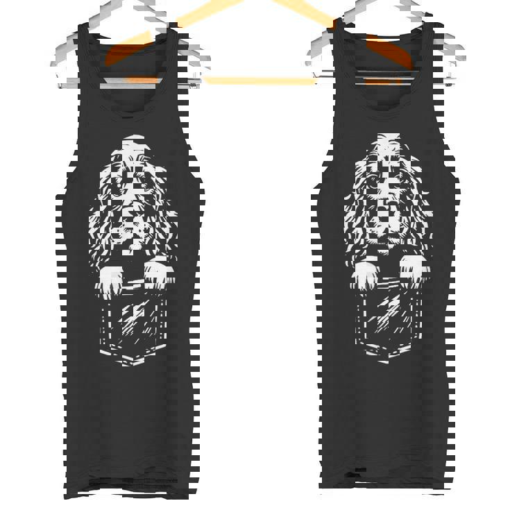 かわいいのぞくイングリッシュ コッカー スパニエル犬のグラフィック デザイン タンクトップ