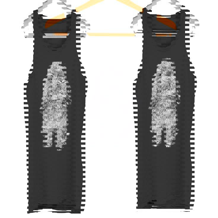 かわいいウサギの耳 座っているロップスケッチ タンクトップ
