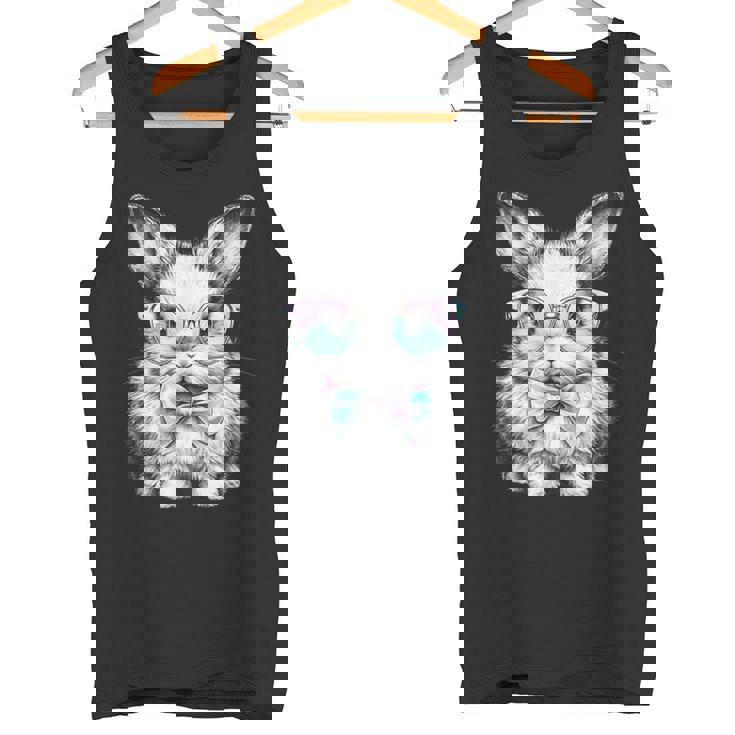 かわいいエステティックイースターボウタイバニーウサギメガネ付き タンクトップ