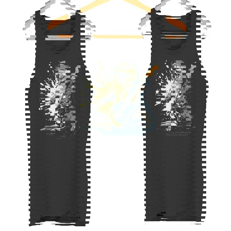 かわいいカワウソの顔のコスチューム エレキギター付き 音楽ファン向け タンクトップ