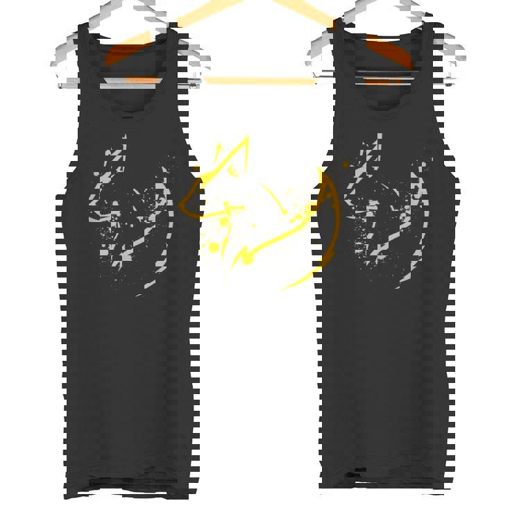 かわいいキツネ ミニマルフォックスピリット動物イラスト タンクトップ