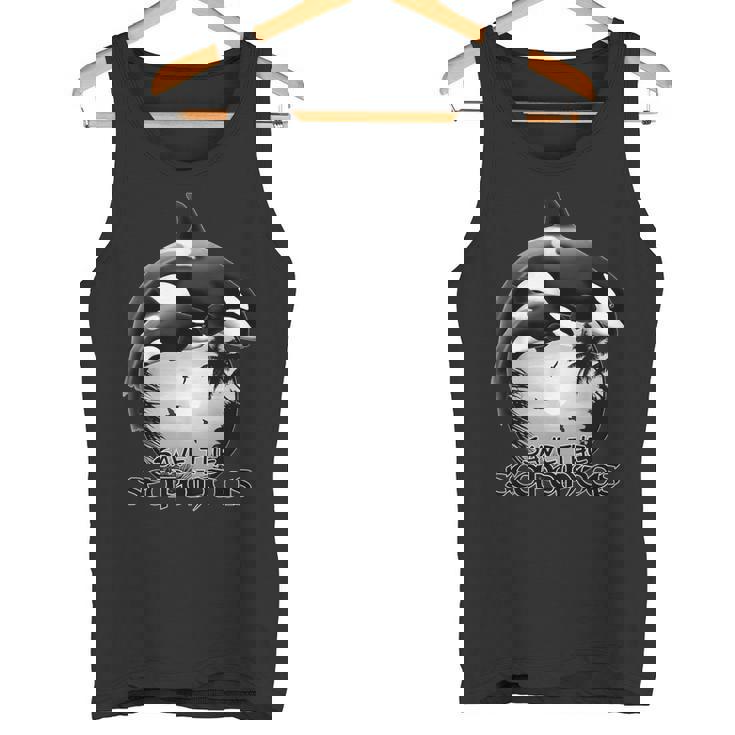 かわいいシャチサモアポリネシア タンクトップ