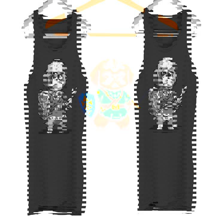 かわいいシーズー犬 レトロビデオゲームキャラクター タンクトップ