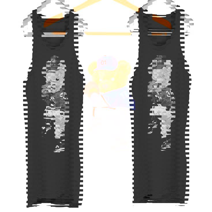 かわいいテディベア 野球ジャグ スウェットシャツ タンクトップ