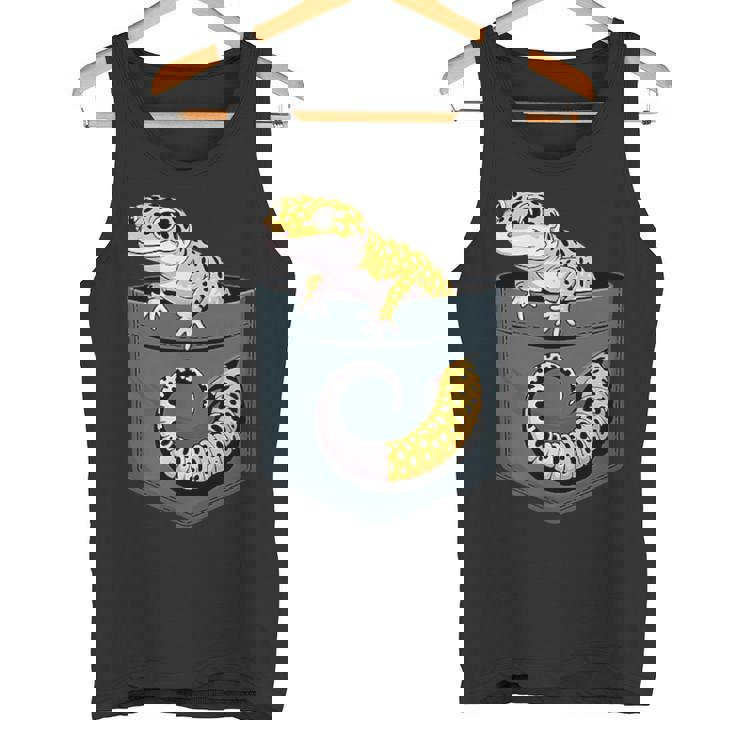 かわいいヒョウゲッコ トカゲ爬虫類 ヒョウ ヤモリのお父さん用 タンクトップ