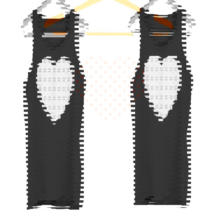 かわいいピーチピンクの水玉模様ミニマリストグラフィック。 タンクトップ