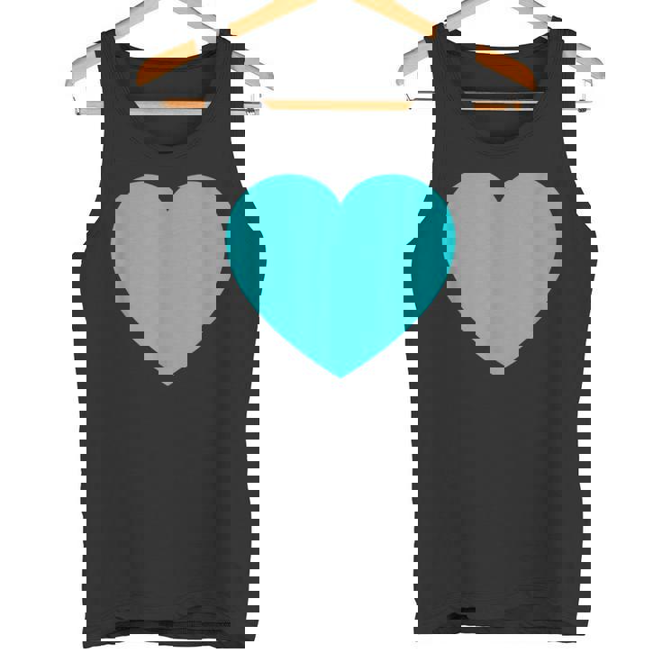 かわいいブルーターコイズハート タンクトップ