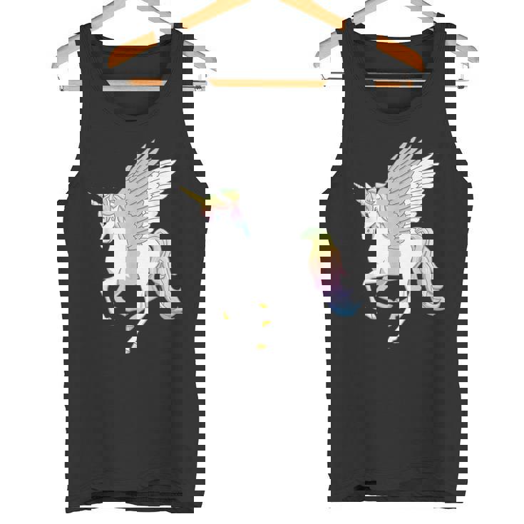 かわいいペガコーン フライングホース レインボー ユニコーン ペガサス タンクトップ