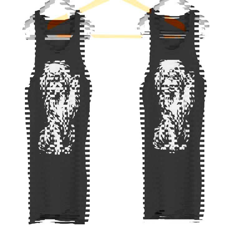 かわいいペキニーズ ハート足犬グラフィック デザイン タンクトップ