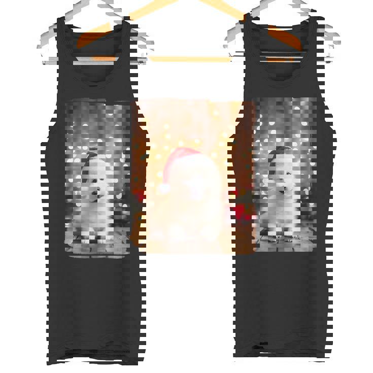 かわいい子犬の動物のクリスマス–サモエド犬のグラフィック タンクトップ