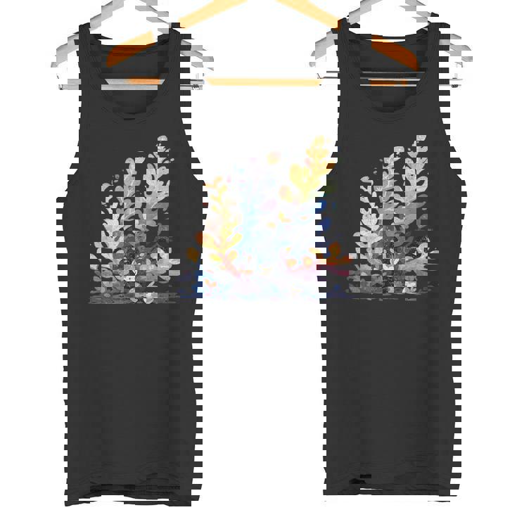 かわいい水彩 ウミウシの昆布の葉 羊 海洋の葉 ナメクジ タンクトップ