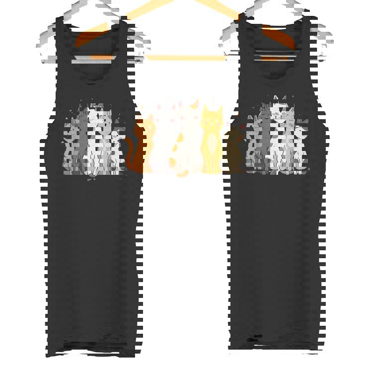 かわいい漫画の猫のイラスト タンクトップ