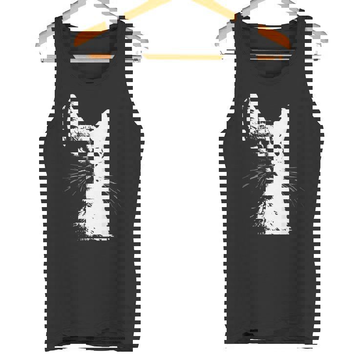 かわいい猫のポートレートデザイン。 タンクトップ