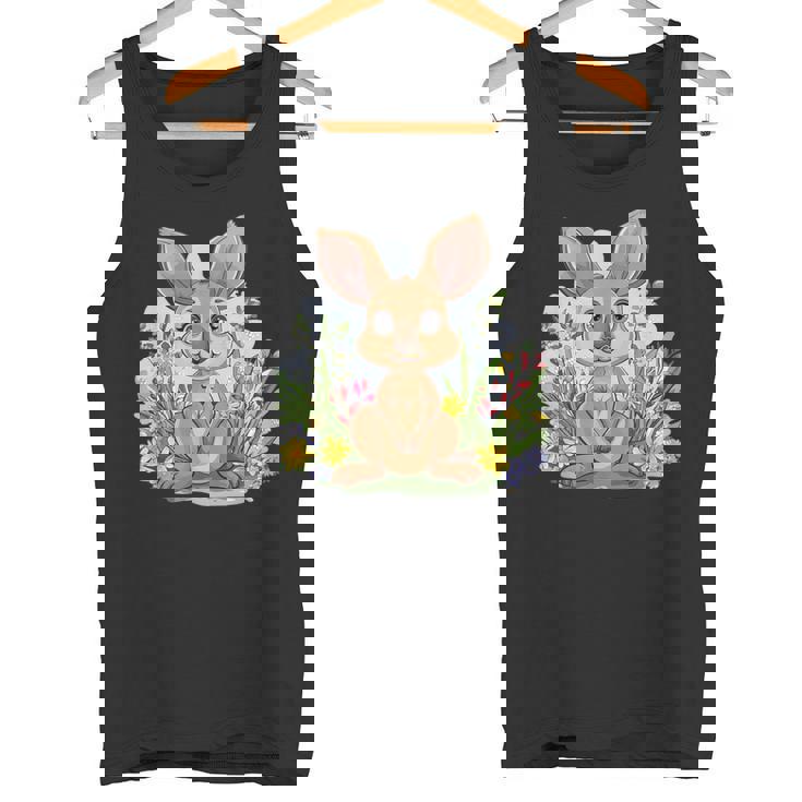 かわいい花カンガルー。 タンクトップ