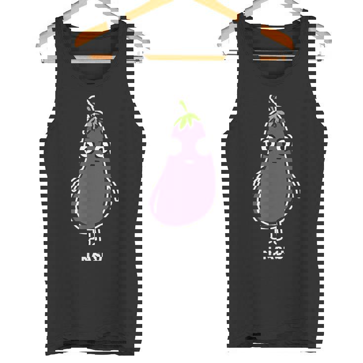 なす ナス 顔 イラスト かわいい おもしろ 面白い 簡単 シンプル ゆるい 野菜 タンクトップ