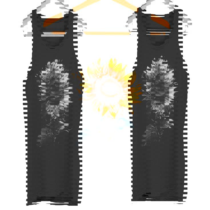 ひまわり ボタニカル 自然 アート フラワーガーデン ギフト タンクトップ