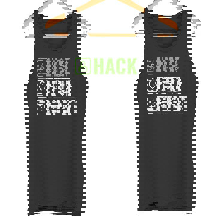 へのギフト ハック パッチ リピート エシカル ハッカー サイバーセキュリティ タンクトップ