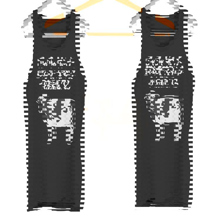 むしゃむしゃしてやった おもしろ ユーモア ジョーク 牛 むしゃくしゃしてやった タンクトップ