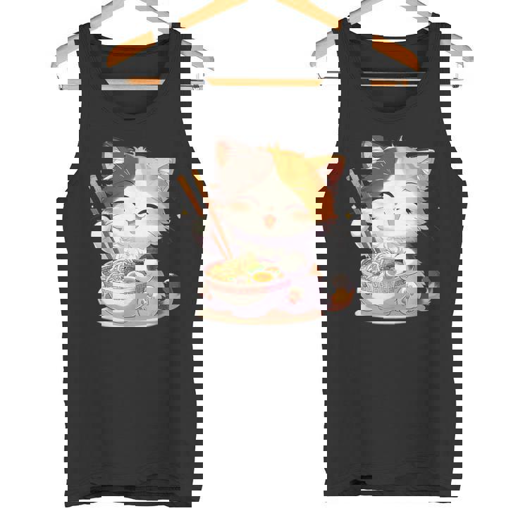 わがまま猫 ねこ ラーメン好き かわいい おもしろ マンガ タンクトップ