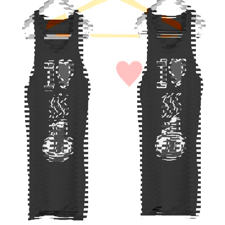 アイラブ・湯 イラスト【温泉】お風呂 マーク 銭湯 記号 ハート お土産 旅行 メッセージ・面白い デザイン タンクトップ