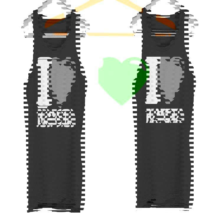 アイラブ抹茶キュートファニー抹茶ハート付き抹茶 タンクトップ