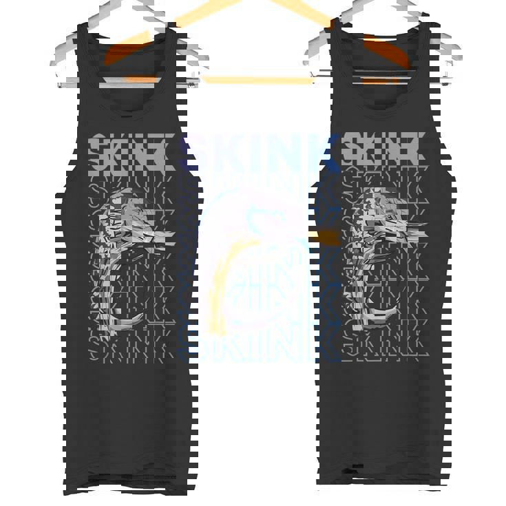 アオジタトカゲ 80 年代スタイルの爬虫類飼育者 トカゲの飼い主 タンクトップ