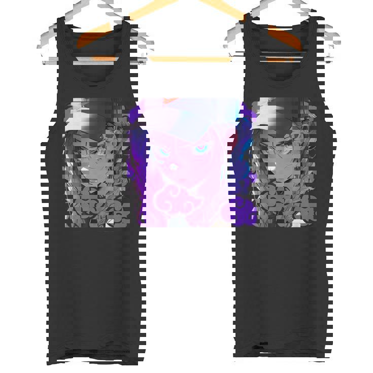 アニバエオタク美少女アニメ少女 紫髪ミステリアス タンクトップ