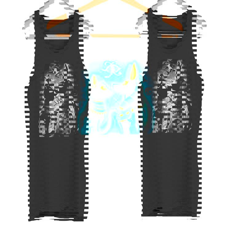 アヌビスとバステト 古代エジプトの死後の世界の神 タンクトップ