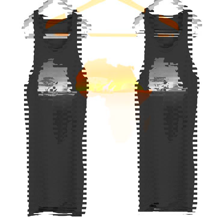 アフリカ キリン サバンナ サンライズ タンザニア ケニア アフリカ タンクトップ