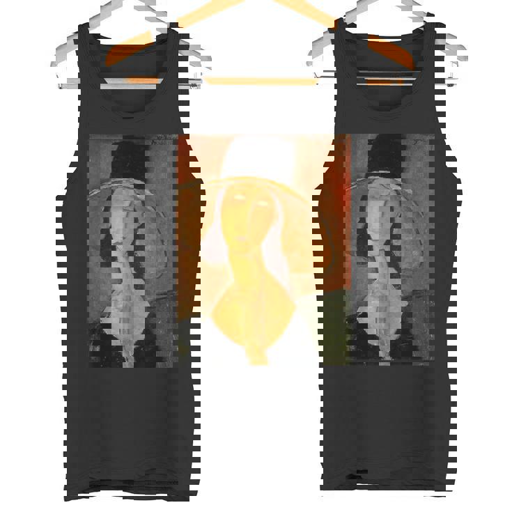 アメデオ モディリアーニのジャンヌ・ヘブターヌ 大きな帽子 タンクトップ